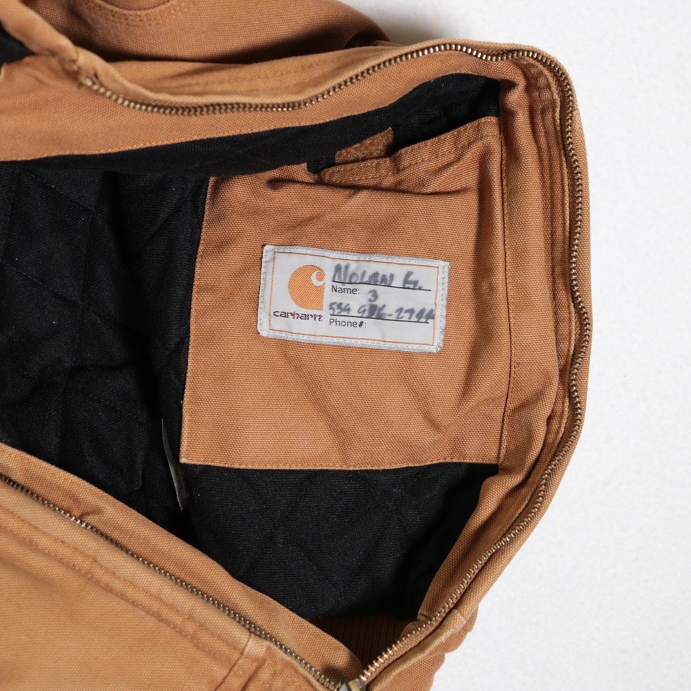 Carhartt Kids Jacket Insulated Hooded Canvas Workwear Brown Cotton Kids M 10-12 - Picture 5 of 9